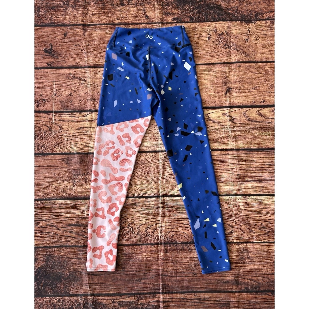 Loony Legs London Leggings Womens Daisy Doodles White Blue Red Yoga Pants Sz S - Picture 6 of 10